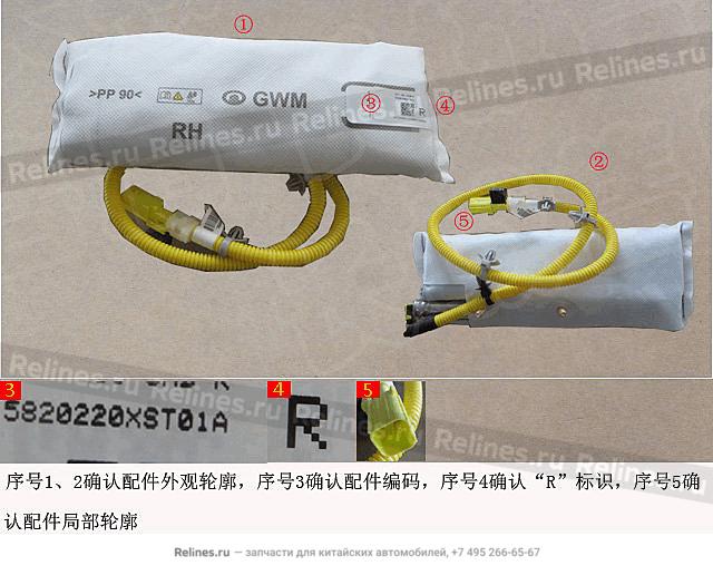 Подушка безопасности правая - 58202***T01A