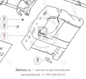 Подушка спинки заднего левого сиденья High (коричневая кожа) / cushion assy,RR r