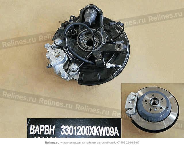 RR strg knuckle w/wheel hub brake assy r - 33012***W09A