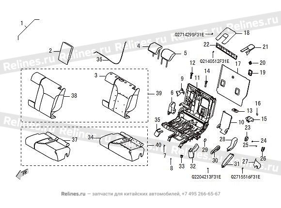 Mid seat assy LH