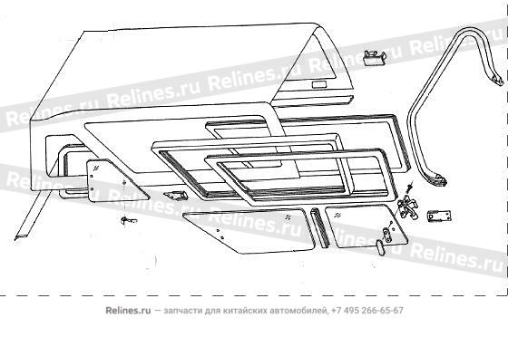 Cargo body awning assy(no glass)