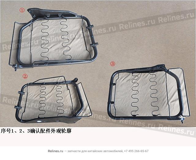 Co-driver seat backrest frame assy