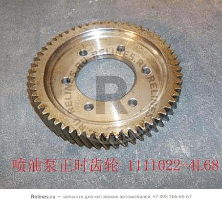 Timing gear-fuel injection pump