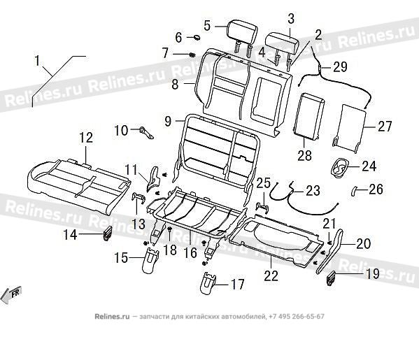 Bench seat assy RR - 705060***16B86