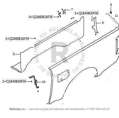 Cargo body side plate assy,RH