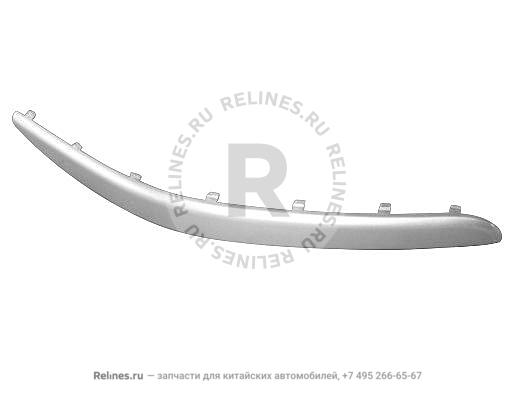 Молдинг переднего бампера правый не хромированный