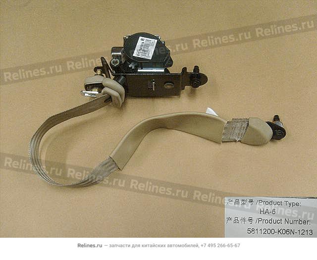 FR seat belt assy RH - 5811200***N-1213