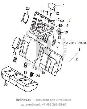 RR seat backrest assy,LH - 705511***08B86