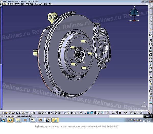 FR strg knuckle w/wheel brake assy RH - 300120***08A1N