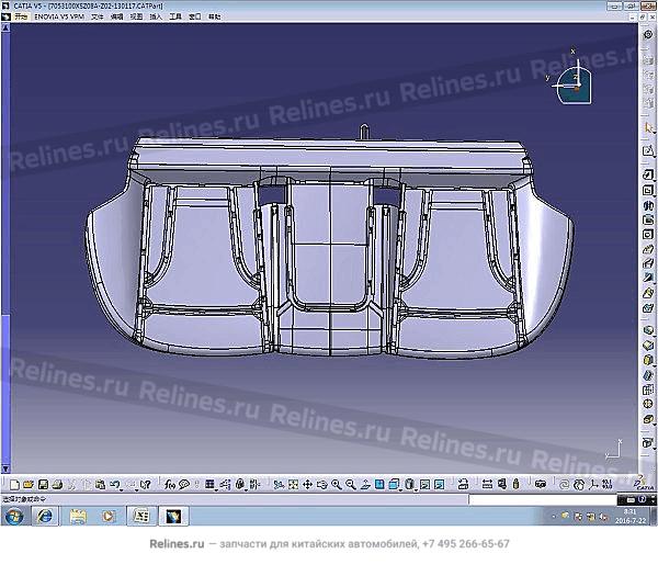 Cushion assy-rr seat