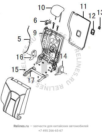 RR seat backrest assy,RH - 705512***00BD7