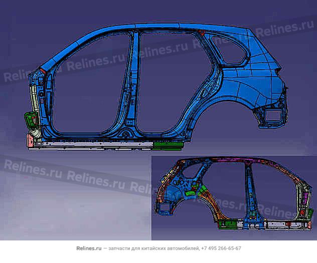 Side Wall assy LH - 54010***W09A