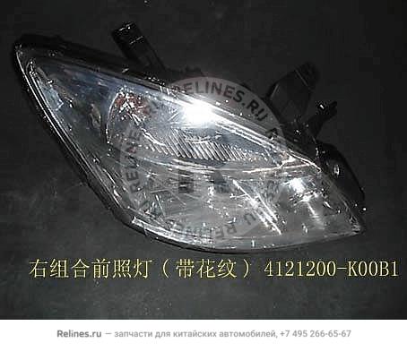 Combination headlamp assy RH(w/grain)