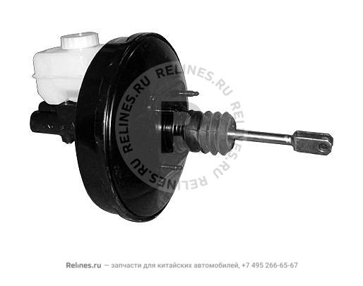 Power brake booster with brake master cylinder