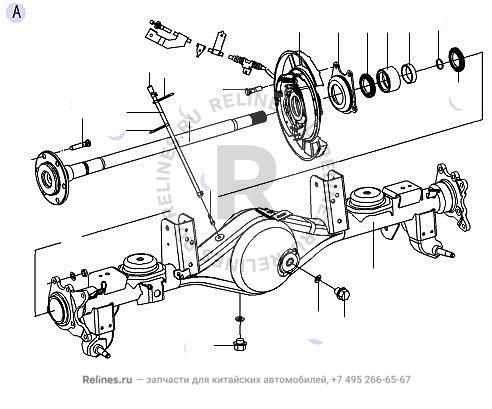 RR axle assy(w/o ABS) - 2400***K11