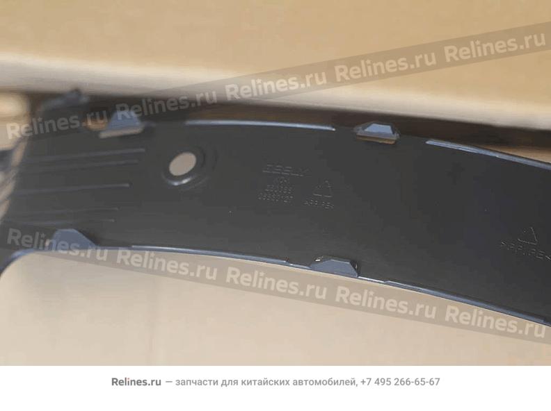 Trunk lid hinge left lower trim board