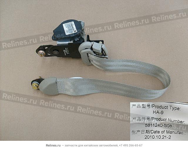 FR seat belt retractor assy RH - 5811***S08