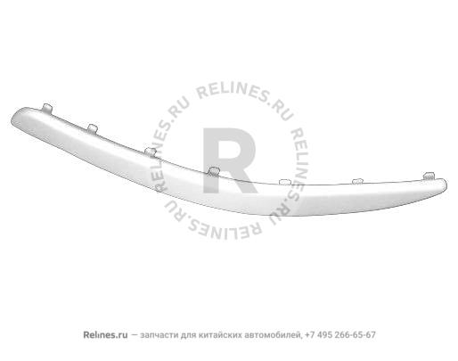 Молдинг переднего бампера левый не хромированный