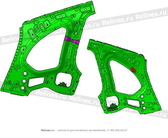 INR plate assy-rr pillar RH - 54015***W09A