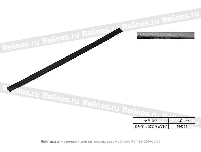 Inner weatherstrip,LR door glass - 604***400