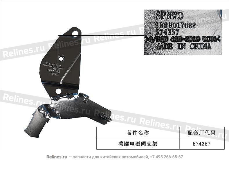 Bracket-carbon canister solenoid valve