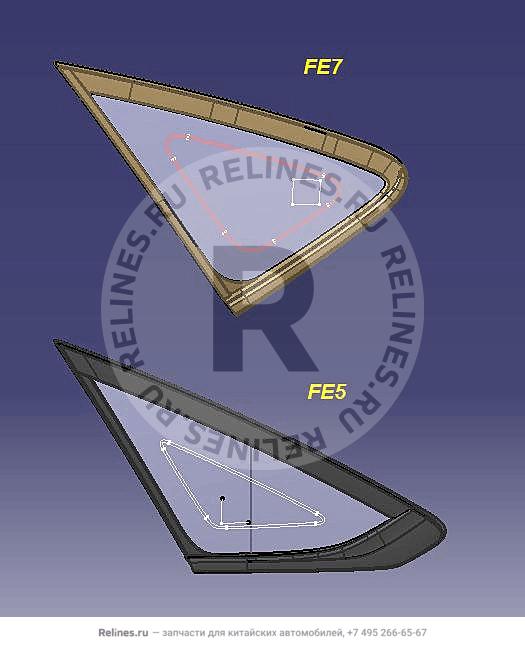 LR door quarter glass - 505***700