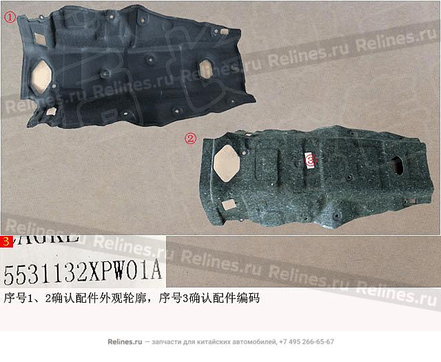 Панель защитная моторного отсека