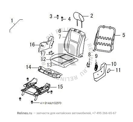 FR seat assy LH(leather) - 680010***8-003M