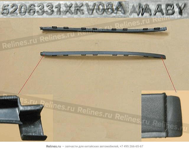 Windshield garnish strip LWR section - 52063***V08A