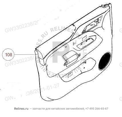 Панель в сборе,левая передняя обивка двери