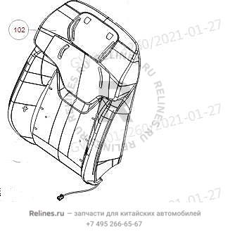 Подушка спинки сиденья водителя в сборе low / cushion assy,FR passenger seat ba