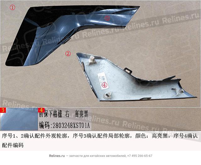 Нижняя накладка бампера правая