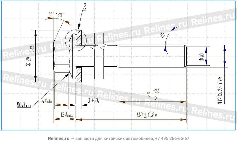 Винт наружный с шестигранником T18/T1D/T1A/T1C/T1E/T19C/M1E