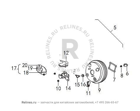 Vacuumboosterw/brakecylinderassy - 35401***Y00A