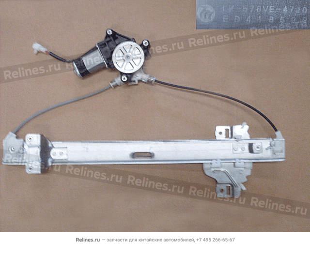 Glaglass regulator assy-rr door RH