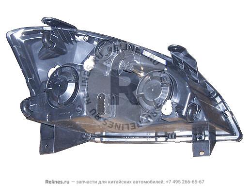 Фара передняя левая (белый поворотник, без электрокорректора)