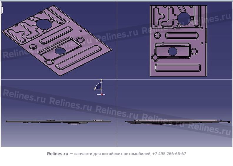 Front floor rear part right damp plate