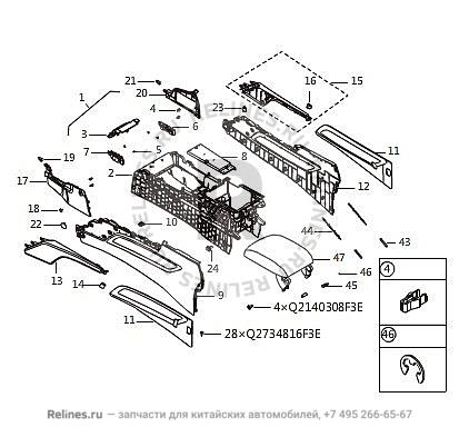 Auxiliary inst panel body assy