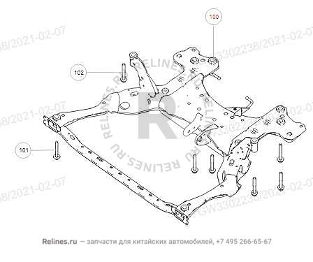 Подрамник передний в сборе - 28101***W01A