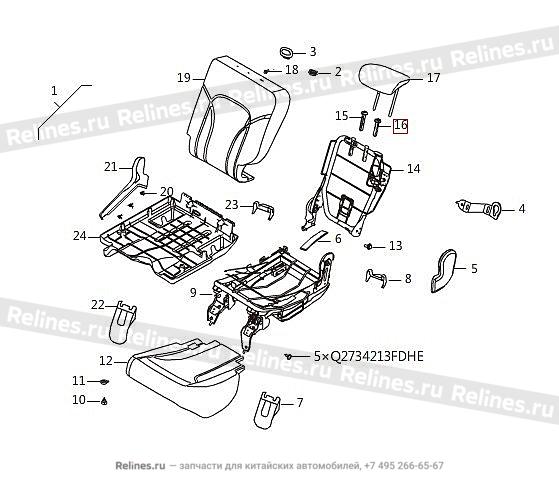 RR single seat assy - 705030***36BD7