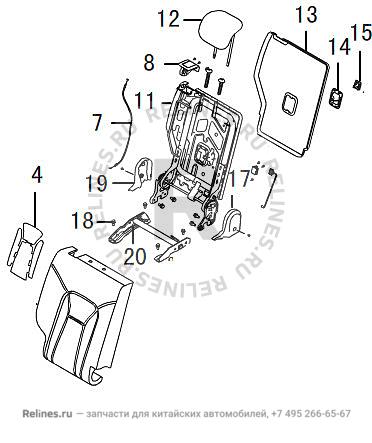 RR seat backrest assy,RH - 705514***00BD7