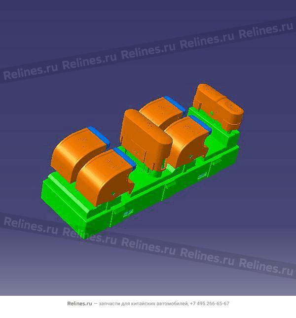 Glass regulator switch-fr door LH