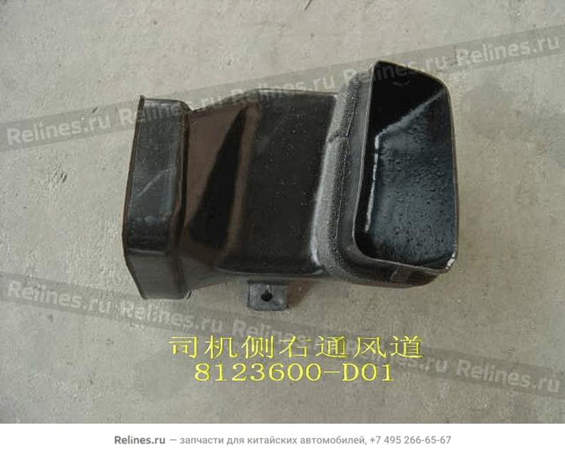 RH air duct assy-fr seat LH