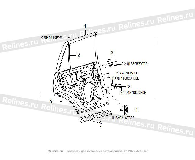 Дверь задняя правая Hover H3 New - 62012***46XA