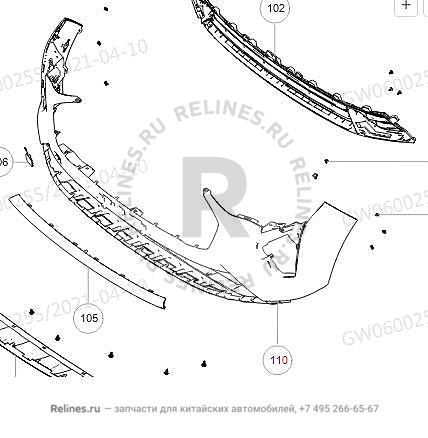 Кронштейн переднего бампера - 28032***T01A