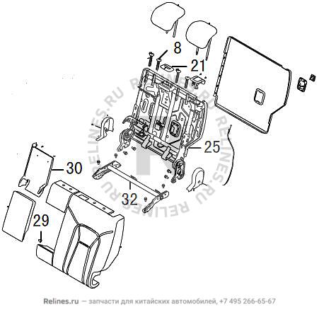 RR seat backrest assy,LH