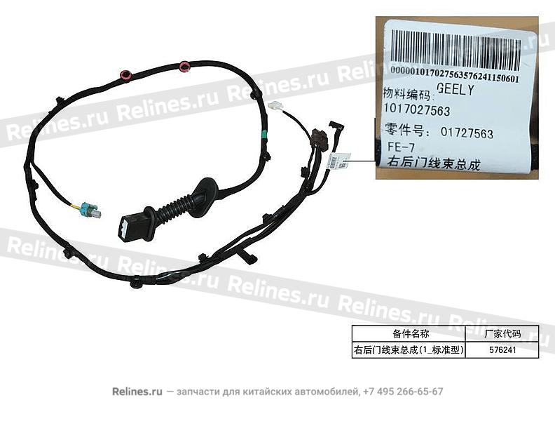 Assy,RR door wire harness - 703***400