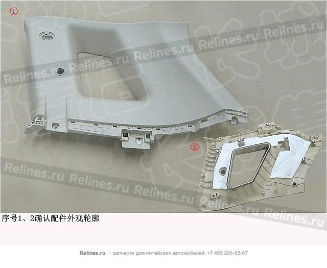 Upper protecting panel assy-c pillar RH - 540218***00AE3