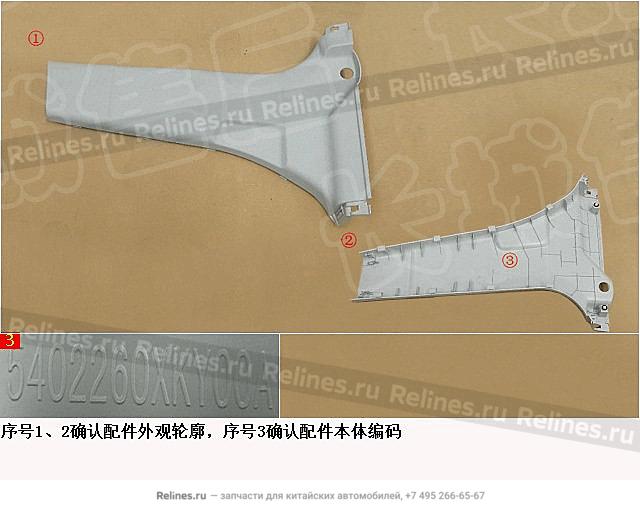 LWR guard plate assy b pillar RH