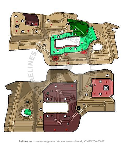 Assy,right plate,baffle plate,trunk - 504***500